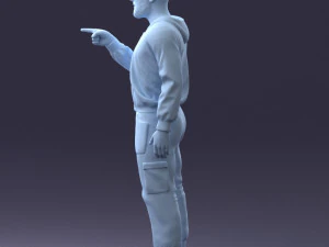 000208 Bearded Man in Tactical Outfit 1121 3D Model