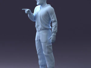 000208 Bearded Man in Tactical Outfit 1121 3D Model
