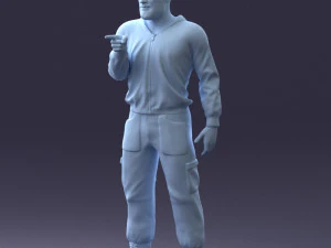 000208 Bearded Man in Tactical Outfit 1121 3D Model