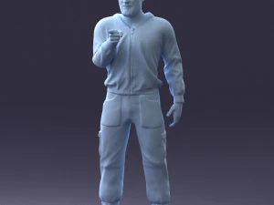 000208 Bearded Man in Tactical Outfit 1121 3D Model