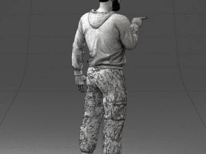 000208 Bearded Man in Tactical Outfit 1121 3D Model