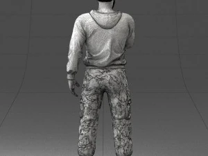 000208 Bearded Man in Tactical Outfit 1121 3D Model
