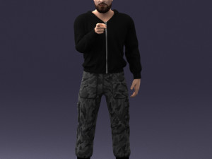 man in military clothes 1121-3 3d print ready 3Dプリントモデル