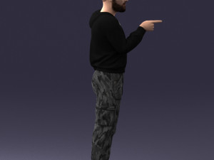 man in military clothes 1121-3 3d print ready 3Dプリントモデル