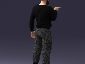 man in military clothes 1121-3 3d print ready 3Dプリントモデル