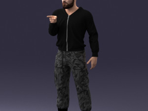 man in military clothes 1121-3 3d print ready 3Dプリントモデル
