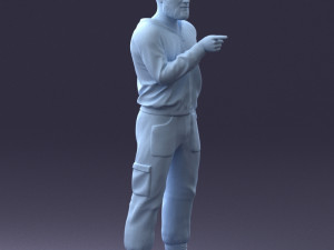man in military clothes 1121-3 3d print ready 3Dプリントモデル