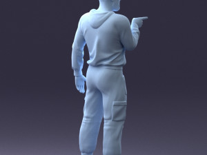 man in military clothes 1121-3 3d print ready 3Dプリントモデル