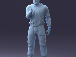 man in military clothes 1121-3 3d print ready 3Dプリントモデル