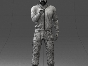man in military clothes 1121-3 3d print ready 3Dプリントモデル