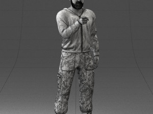 man in military clothes 1121-3 3d print ready 3Dプリントモデル