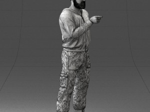 man in military clothes 1121-3 3d print ready 3Dプリントモデル