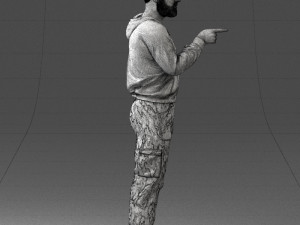 man in military clothes 1121-3 3d print ready 3Dプリントモデル