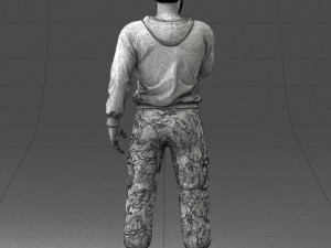 man in military clothes 1121-3 3d print ready 3Dプリントモデル