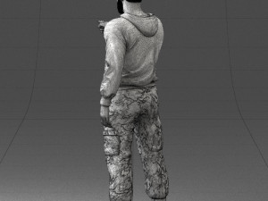 man in military clothes 1121-3 3d print ready 3Dプリントモデル