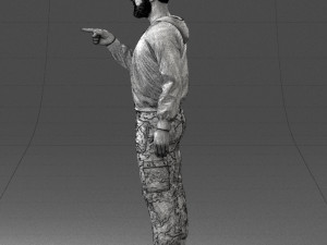 man in military clothes 1121-3 3d print ready 3Dプリントモデル