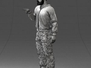 man in military clothes 1121-3 3d print ready 3Dプリントモデル