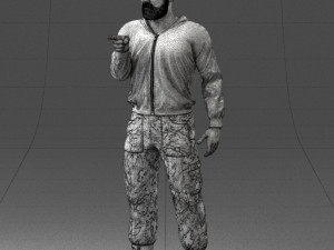 man in military clothes 1121-3 3d print ready 3Dプリントモデル