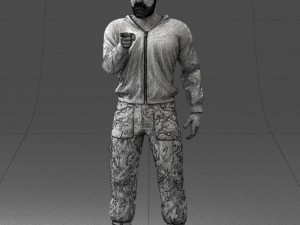 man in military clothes 1121-3 3d print ready 3Dプリントモデル