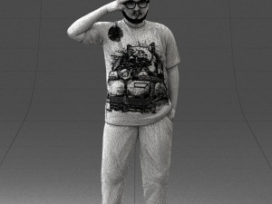 fat man in t-shirt 1121-4 3Dモデル