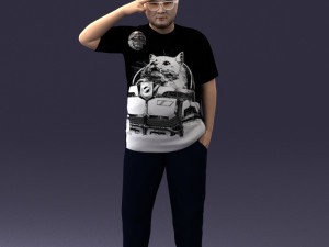 fat man in t-shirt 1121-4 3d print ready 3D Print Model