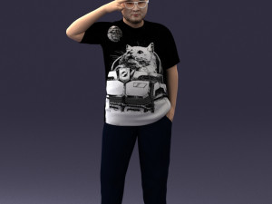 fat man in t-shirt 1121-4 3d print ready 3D Print Model
