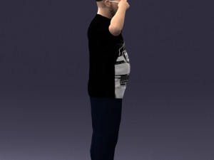 fat man in t-shirt 1121-4 3d print ready 3D Print Model