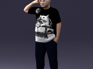 fat man in t-shirt 1121-4 3d print ready 3D Print Model