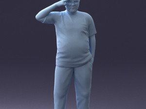 fat man in t-shirt 1121-4 3d print ready 3D Print Model