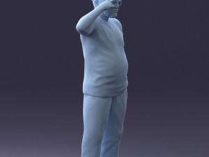 fat man in t-shirt 1121-4 3d print ready 3D Print Model
