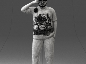 fat man in t-shirt 1121-4 3d print ready 3D Print Model