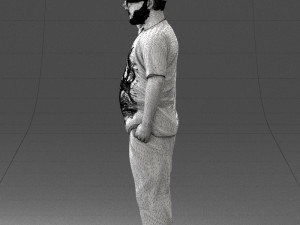 fat man in t-shirt 1121-4 3d print ready 3D Print Model