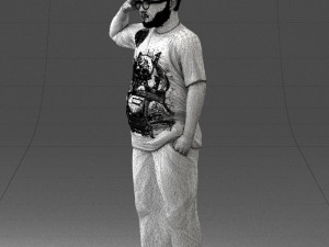 fat man in t-shirt 1121-4 3d print ready 3D Print Model