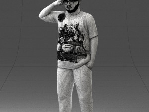 fat man in t-shirt 1121-4 3d print ready 3D Print Model