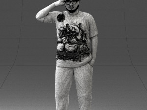 fat man in t-shirt 1121-4 3d print ready 3D Print Model