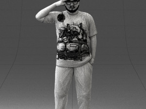 fat man in t-shirt 1121-4 3d print ready 3D Print Model
