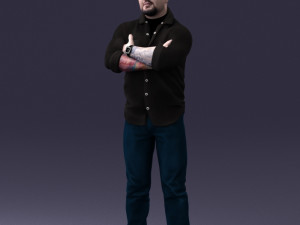 man with tattoo 1121-5 3d print ready 3Dプリントモデル