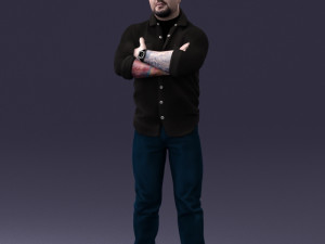 man with tattoo 1121-5 3d print ready 3D 打印模型