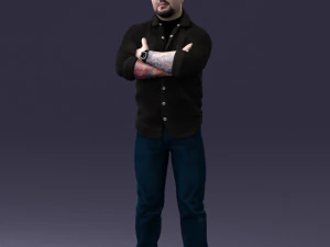 000210 Tattooed Man with Folded Arms 1121 3dp 3D Print Model