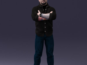man with tattoo 1121-5 3d print ready 3D 打印模型