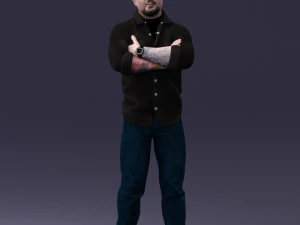000210 Tattooed Man with Folded Arms 1121 3dp 3D Print Model