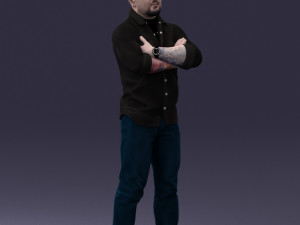 man with tattoo 1121-5 3d print ready 3D 打印模型