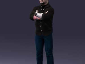 man with tattoo 1121-5 3d print ready 3D 打印模型