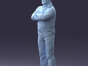 000210 Tattooed Man with Folded Arms 1121 3dp 3D Print Model