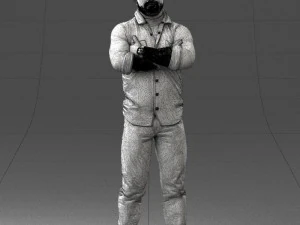 000210 Tattooed Man with Folded Arms 1121 3dp 3D Print Model
