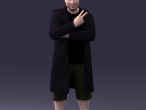 man in coat 1121-7 3D Model