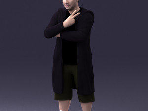 man in coat 1121-7 3D Model