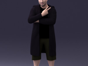 man in coat 1121-7 3D Model