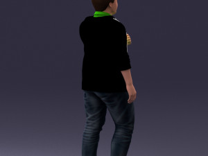 man in green t-shirt 1121-8 3d print ready 3D 打印模型