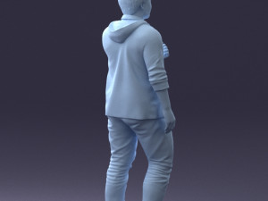 man in green t-shirt 1121-8 3d print ready 3D 打印模型